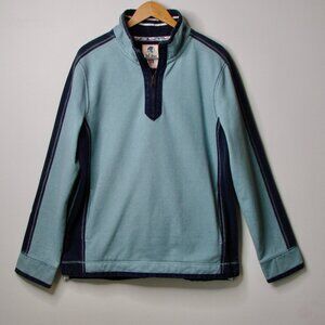 Fat Face Airlie Quarter Zip Sweatshirt Top Blue Panel Cotton Fleece Size Large